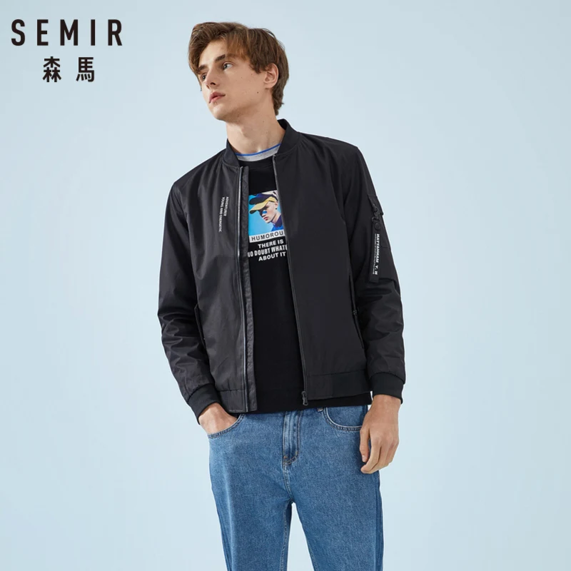 Мужская бейсбольная куртка SEMIR мужская бомбер на молнии с карманом трикотажная