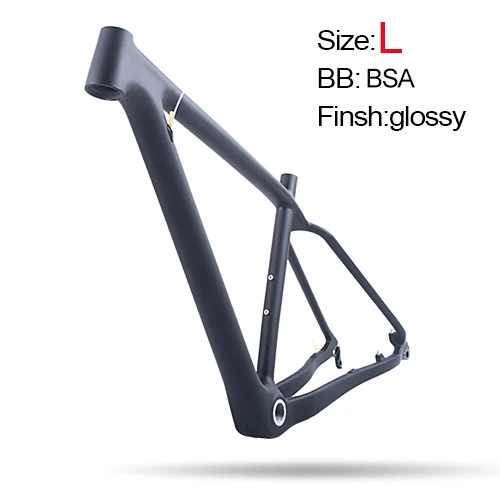 L Black Glossy Новая 29 дюймовая углеродная рама для велосипеда 148*12 мм MTB велосипедная рама UD матовая/глянцевая 29er S/M/L велосипедная Рама для горного велосипеда BSA - Цвет: L Black Glossy