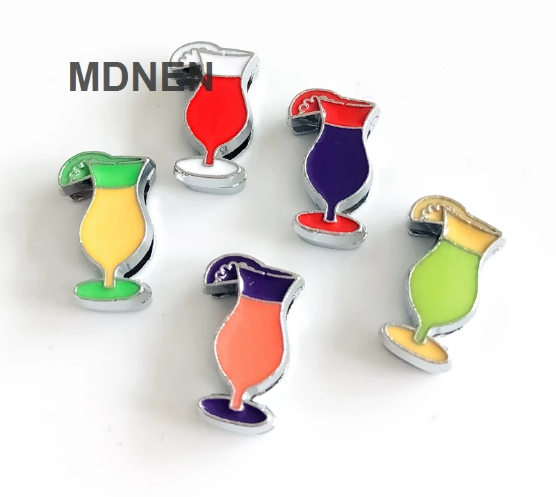 

50PCS 8MM Enamel Colorful Drinking Slide Charms Letters DIY Accessories Fit 8mm DIY Belts Bracelets Strips Tags CCOR