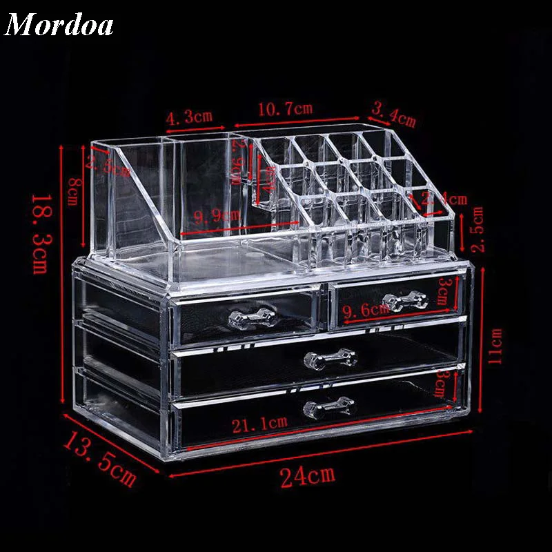 Акриловый прозрачный органайзер для косметики украшений макияжа|box case|holder boxacrylic