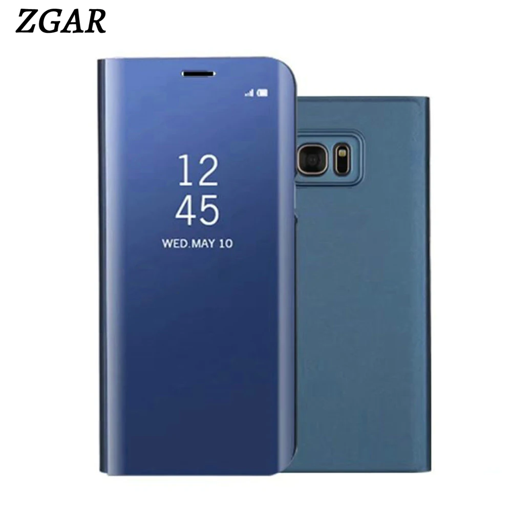 Зеркальный чехол для Samsung Galaxy J7 Pro 2017 версия ЕС J730 прозрачные флип-чехлы с