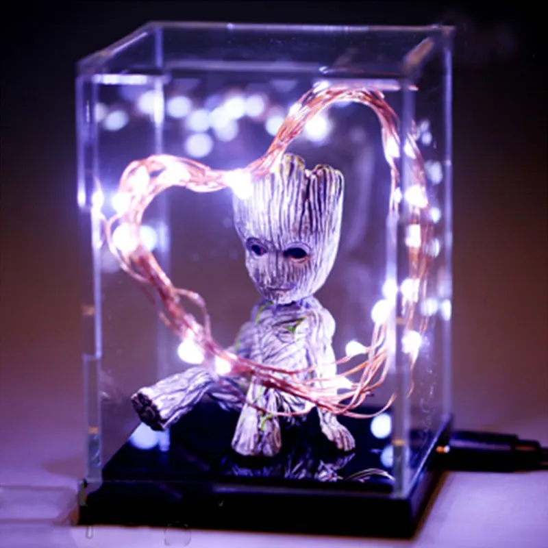 Дерево человек ребенок Grootted светодиодный светильник экшн-фигурка ребенок Groot лампа украшение комнаты ночной Светильник галактика модель игрушки подарки для детей