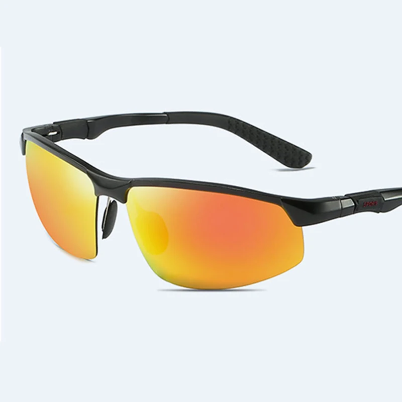 

Men Polarized Sunglasses Colorful Aluminum Magnesium Sun Glasses For Fishing Driving Rectangle Rimless Shades