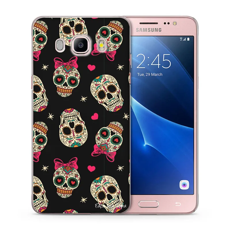 For Samsung Galaxy A3 A5 2015 2016 S3 S8 S9 Puls S7 Edge Soft TPU Cover Design skull unique Cartoon flower Fundas A153 |
