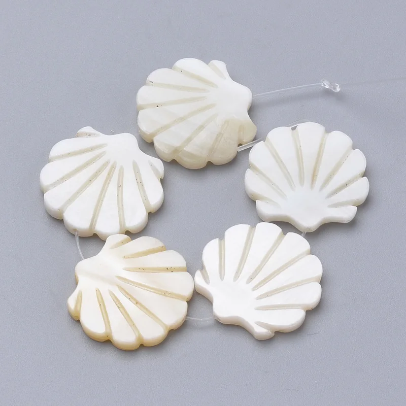 

5pcs/lot Freshwater Shell Beads Scallop Shape Bead for Women Jewelry Making