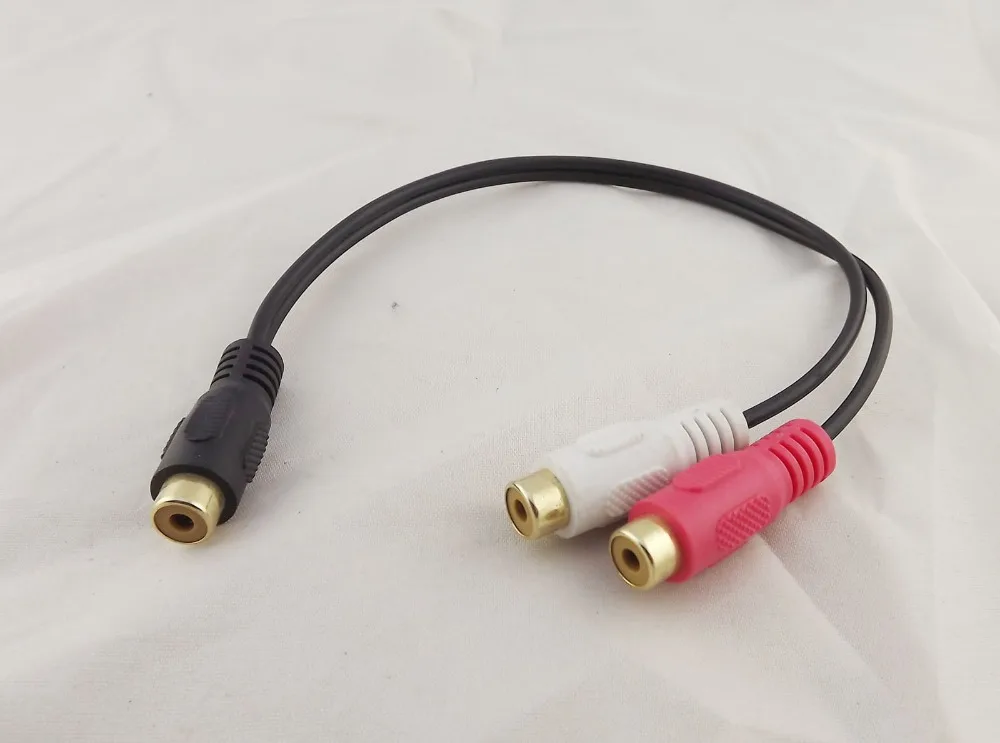 1 шт. RCA Phono Female To 2 Gold Video Audio Adapter Y сплиттер кабель 28 см|cable audio|female femalefemale to female |