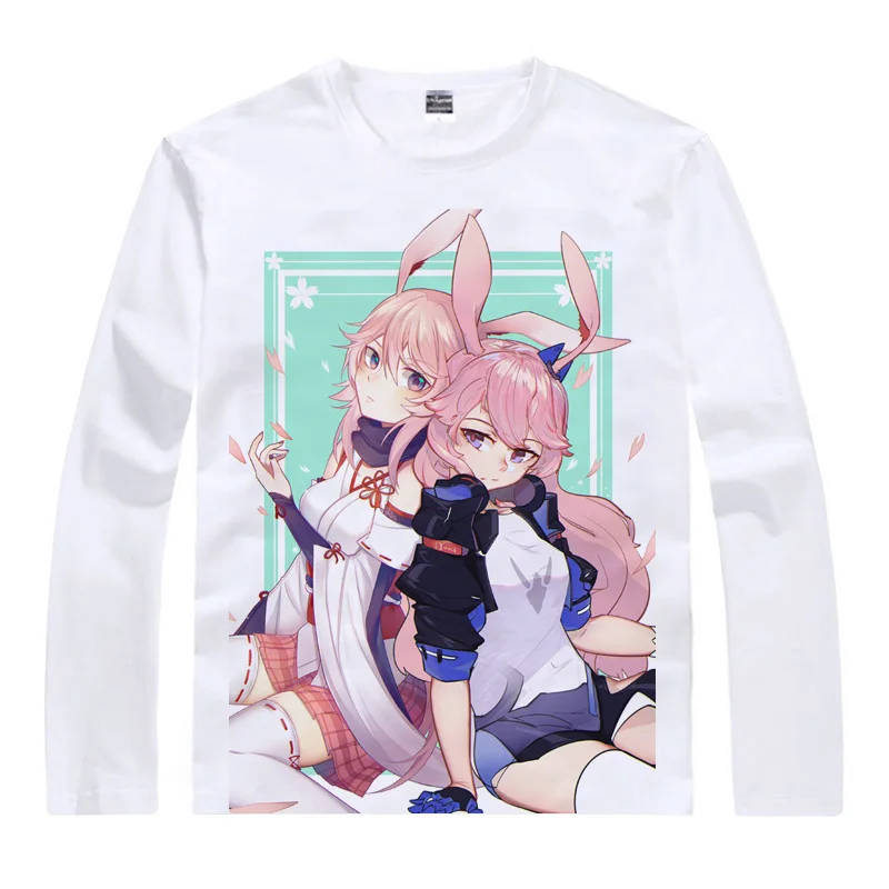 Мужская футболка Coolprint Honkai Impact 3rd Yae Sakura no повседневная Винтажная с длинным