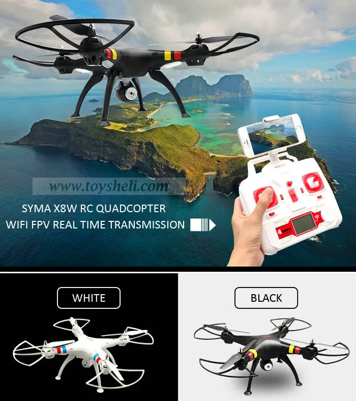 Syma X8w Wifi 2 4G 4ch 6 осей с широкоугольной HD камерой МП Радиоуправляемый квадрокоптер