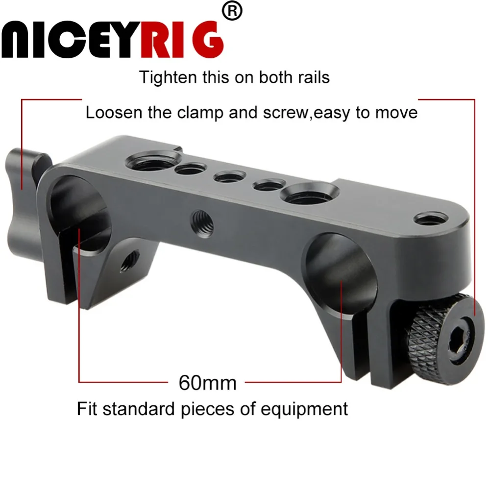 NICEYRIG зажим для стержня 15 мм 1/4 3/8 винт отверстия поддержка адаптера Sony DSLR плечевая