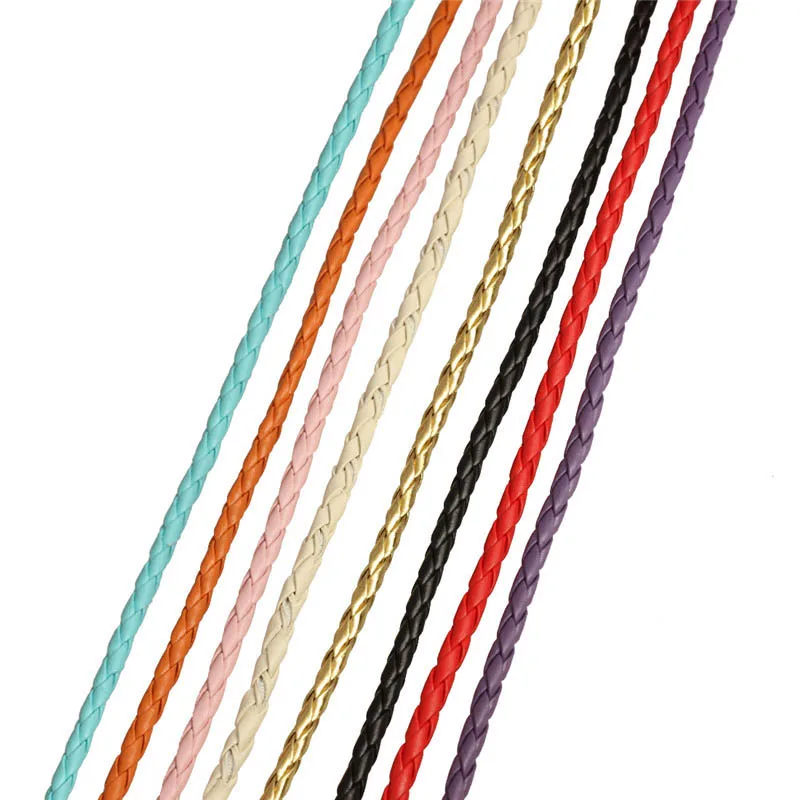 

LOULEUR 10meter/lot 3 4 mm Braided Leather Cord For Leather Bracelets Leather Rope String for Diy Necklace Jewelry Making