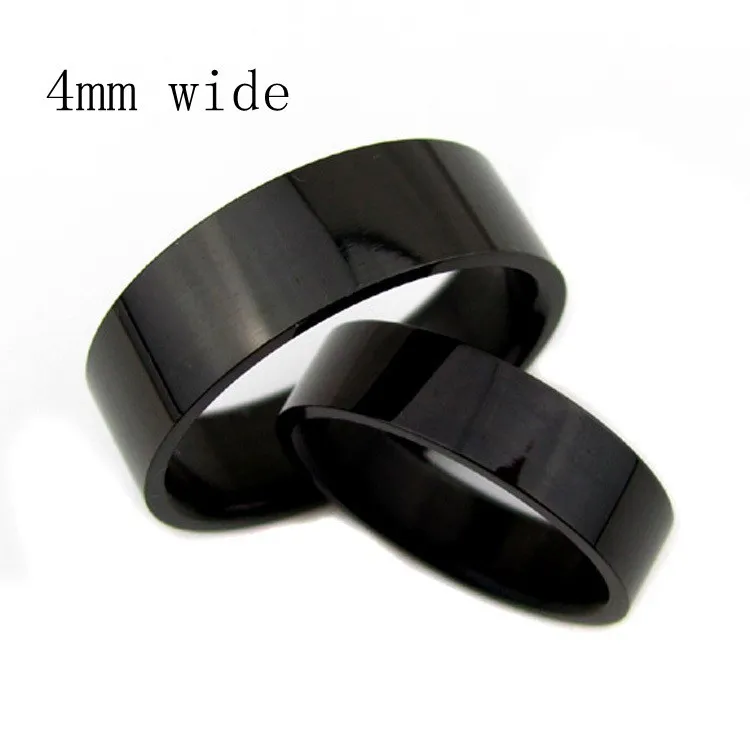Фото Обручальное кольцо pinkie шириной 4 мм для мужчин тонкое глянцевое мужское черного