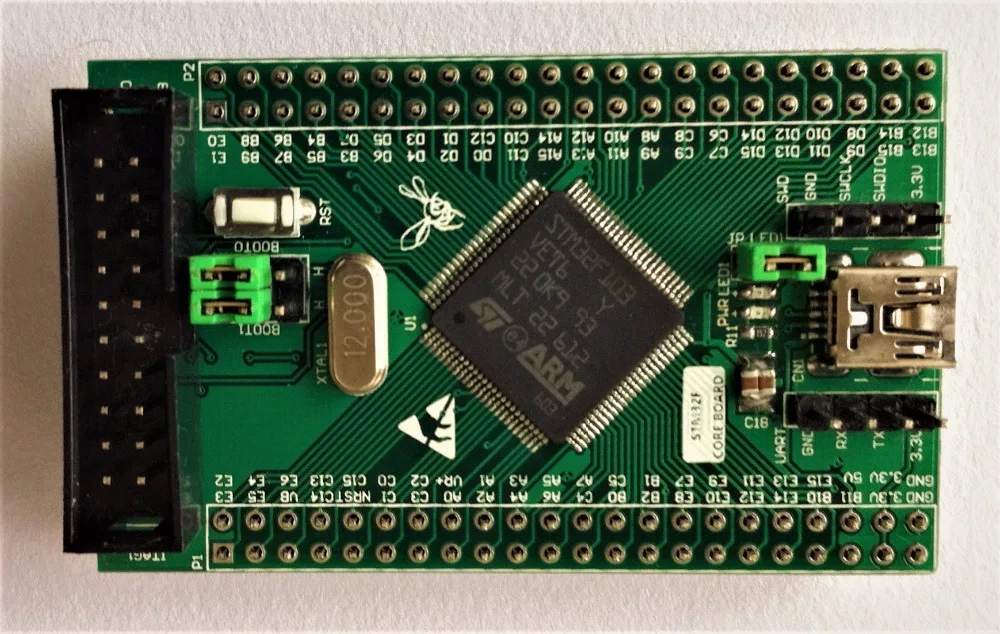 Системная плата STM32F103VET6 миниатюрная системная для обучения STM32F103Mini | Электронные