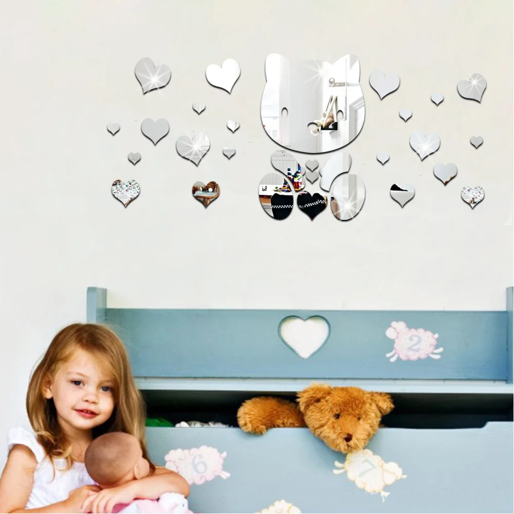 Популярное украшение для детской комнаты защита на стену любовь медведь 3D модный