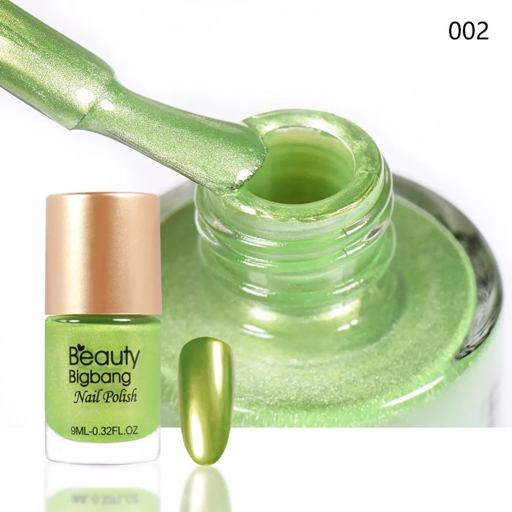 2A Beautybigbang 9 мл зеркальный эффект зеленый лак для ногтей металлический лак Великолепные Металлические Лаки стемпинг ногтей покрытие для дизайна ногтей - Цвет: 2A