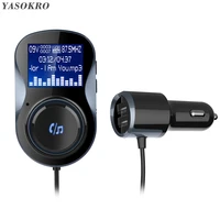 bluetooth compatible handsfree car kit fm transmitter modulator support tf card mp3 play car audio adapter dual usb car charger