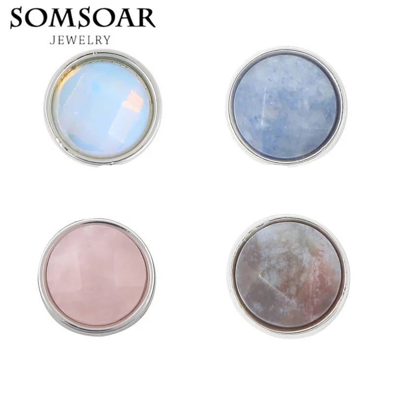

Шармы Somsoar для браслетов из натурального камня, посеребренные, 10 шт./лот