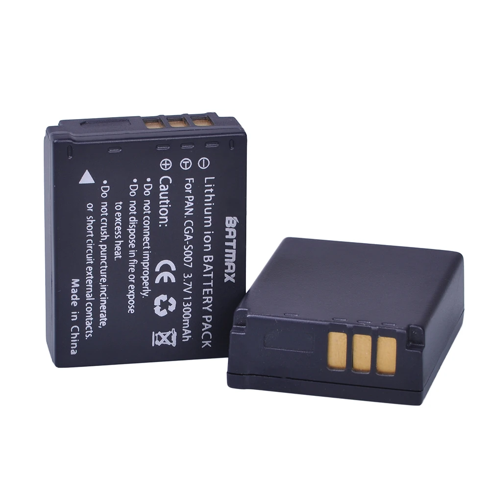 Фото Аккумулятор Batmax 1300 мАч CGA-S007 S007E S007A + зарядное устройство с ЖК-дисплеем для камер Panasonic DMC TZ1 TZ2 TZ3 TZ4 TZ5 TZ50 TZ11 TZ15 №5
