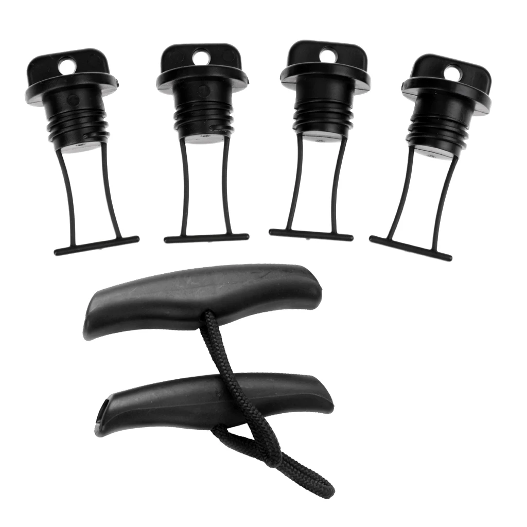 

2 Pieces Kayak Pull Carry Handle + 4 Pieces Hull Drain Plug for Kayak Canoe
