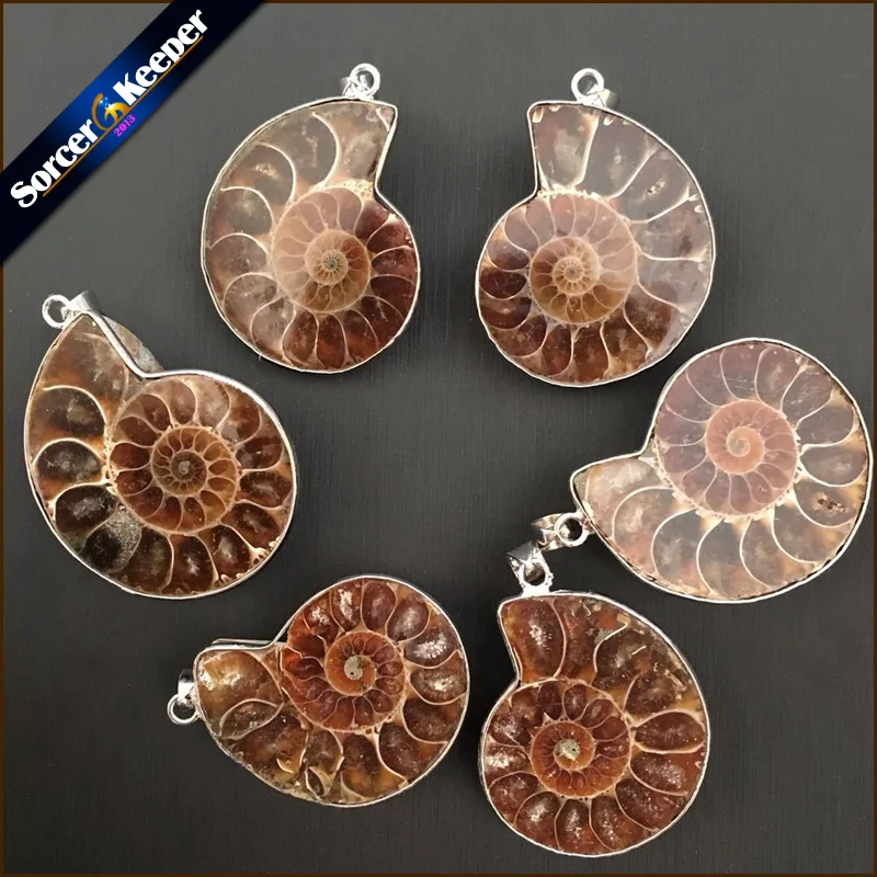 Подвеска Улитка из натурального камня в виде аммонита ожерелье с изображением