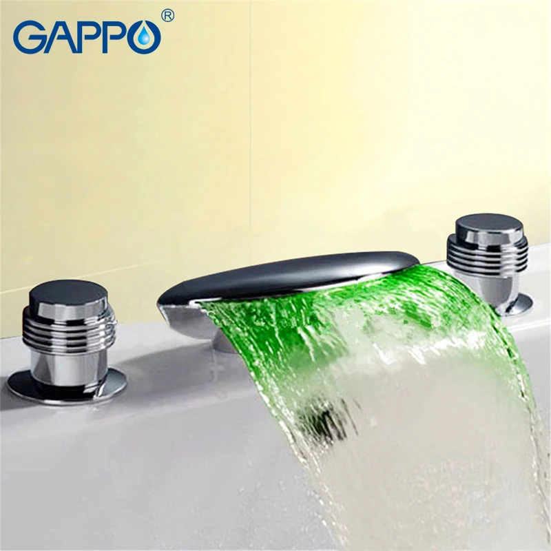 GAPPO смеситель для ванной комнаты душа светодиодный кран водопада смесители на