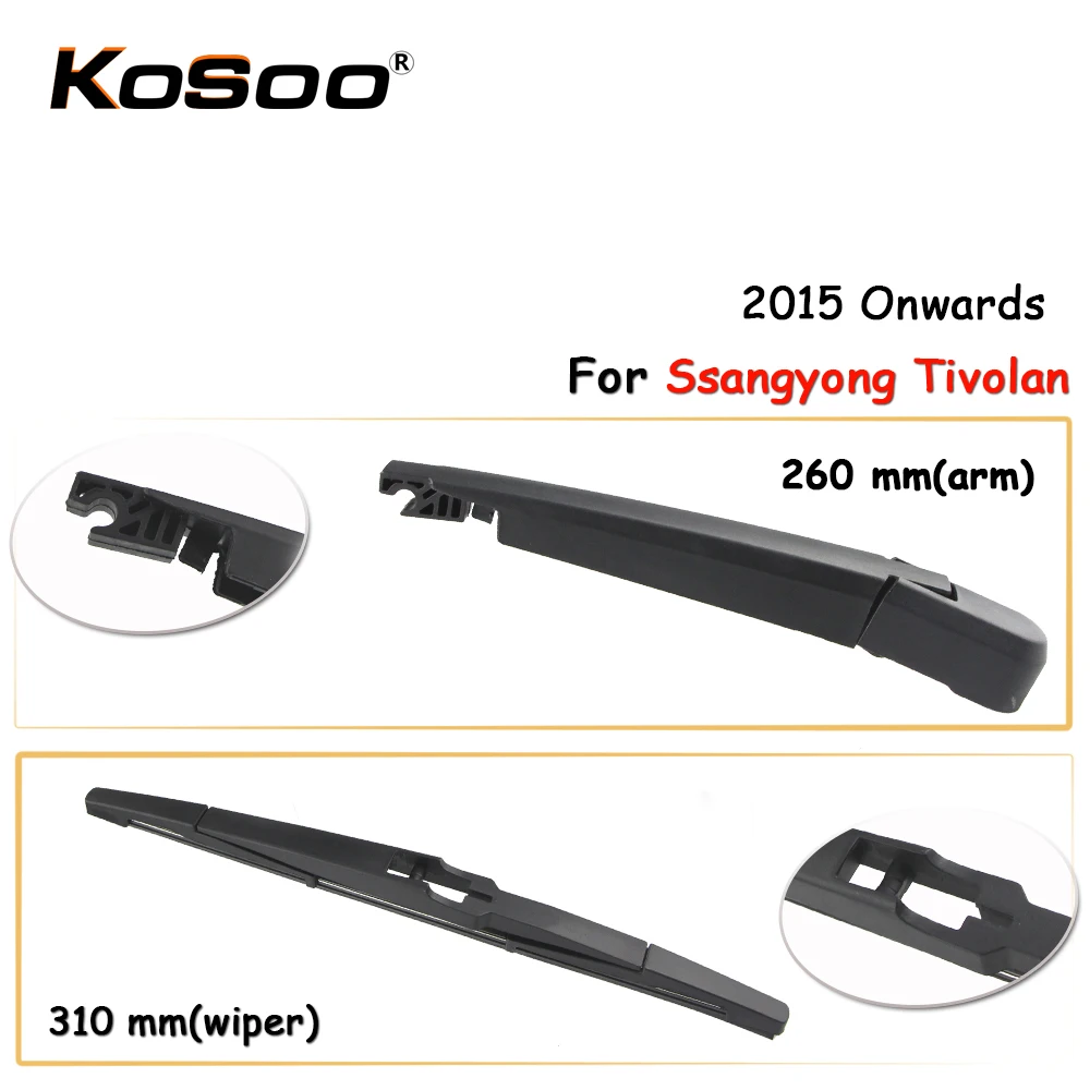 

KOSOO Auto Rear Car Wiper Blade For Ssangyong Tivolan,310mm 2015 Onwards Rear Window Windshield Wiper Blades Arm,Car Accessorie