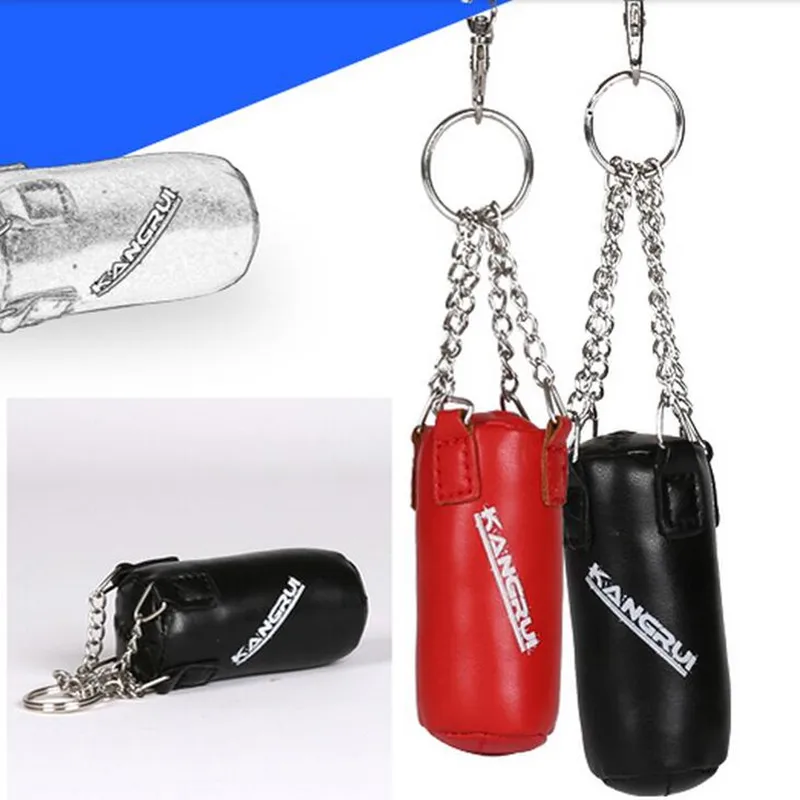 

PU Taekwondo target mitt keychain key tag Boxing glove Sport key rings pendant Cartoon Hanging Charm distributed gifts sandbag