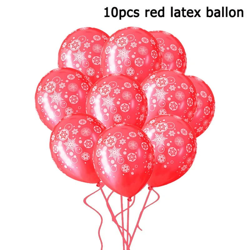 MEIDDING 15 шт. Рождественская Снежинка шары снег день рождения Тематические с утолщённой меховой опушкой, воздушные шарики, детские игрушки Рождественский Год Вечерние поставки - Цвет: 10pcs Red