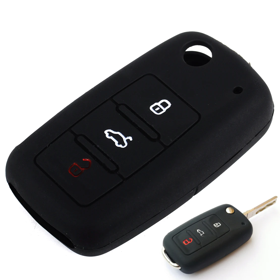 Черный силиконовый чехол DWCX для Skoda Fabia Octavia Superb Seat VW Jetta Golf Passat Polo Caddy Bora|car key case