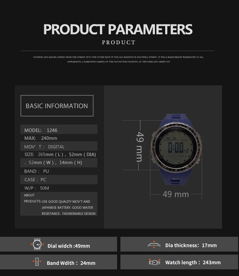 Xfcs водонепроницаемые наручные электронные автоматические часы для мужчин digitais