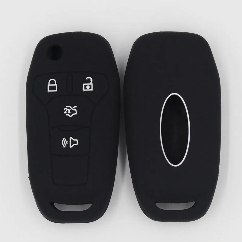 Силиконовый резиновый чехол для автомобильного ключа FORD Fusion 2013-2015 4 кнопки пульт