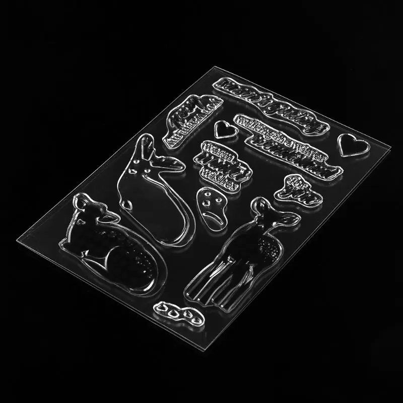 Олень Силиконовые DIY прозрачные штампы Скрапбукинг для фотоальбома бумажные