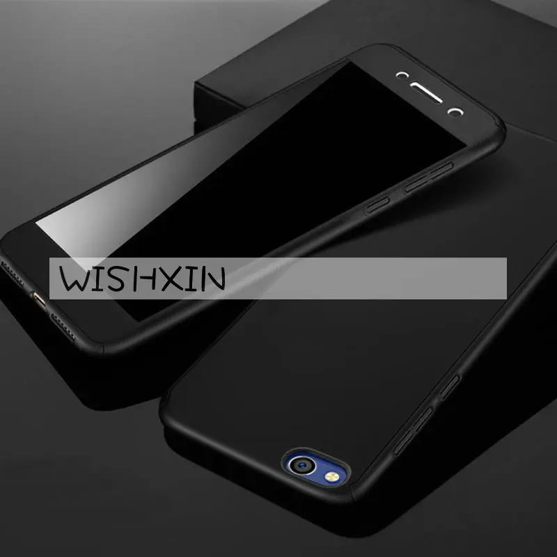 Чехол для Huawei P8 Lite 2017 с полным покрытием 360 градусов и защитным стеклом.