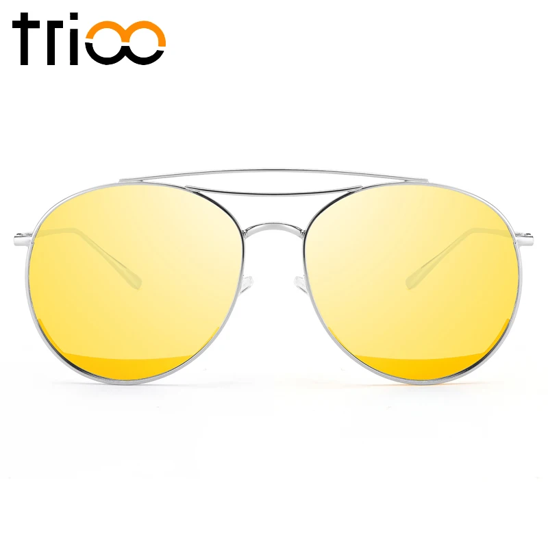 

TRIOO Polaroid Yellow Sunglasses High Fashion Transparent Color Oculos Anti Glare Driving Sun Glasses For Women Trending