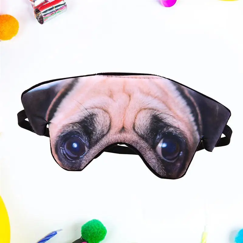 3D собака шаблон маска для глаз Забавный оттенок Nap Обложка повязка на глаза для сна маска повязка на глаза очки для сна(Мопс