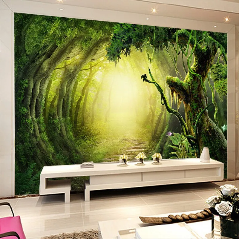 

Beibehang 3d wall paper fantasy forest trail custom 3D stereoscopic 3D wallpaper TV background wallpaper murals papel de parede