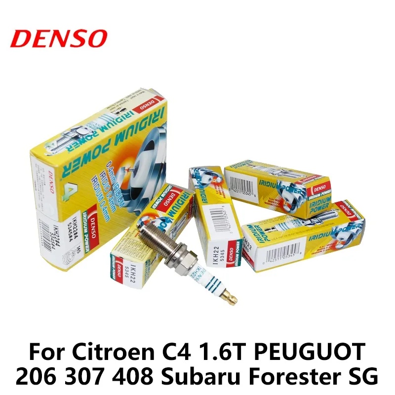 4 шт./компл. DENSO автомобильная свеча зажигания для Porsche Volvo Audi Citroen C4 Peugeot 206 307 408 Subaru Forester SG 2 5 T Iridium IKH22|Свечи и