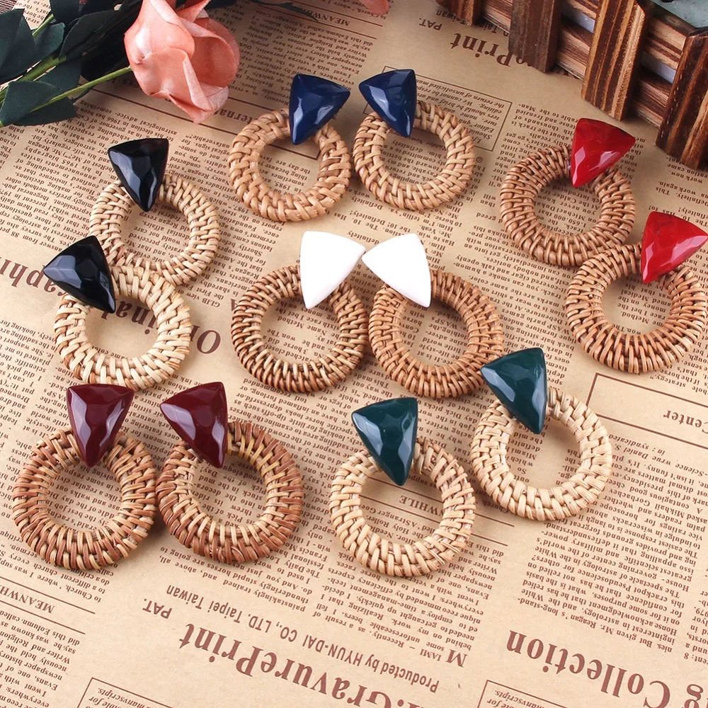 Серьги подвески Girlgo женские из бамбука модные Висячие Ювелирные Украшения