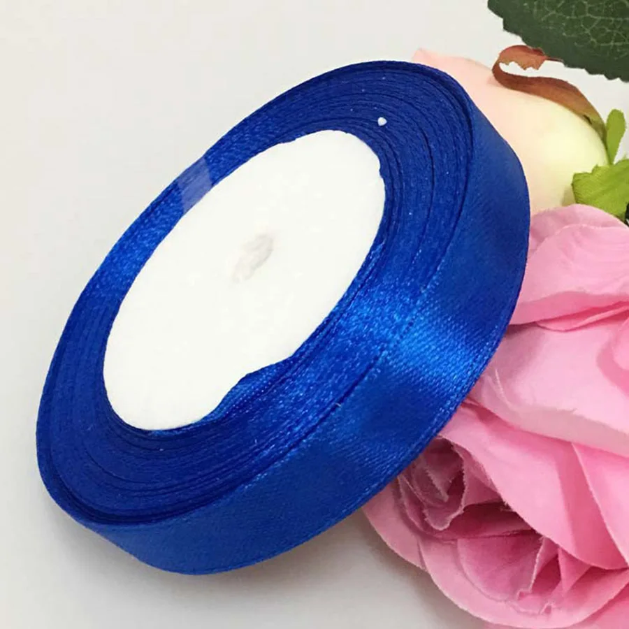 royal blue 1,2 см 25 ярдов/партия 22 м полиэстер бант DIY лента швейное ремесло поставщик обертка цвет подарочная лента упаковочная Рождественское украшение - Цвет: royal blue
