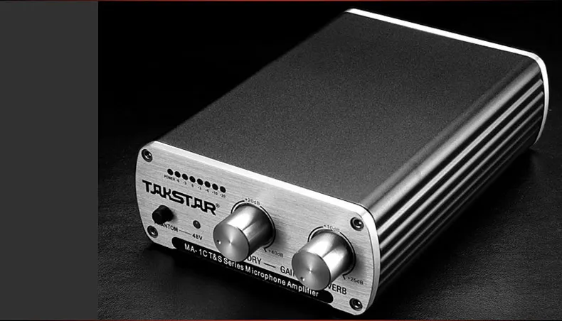 Takstar MA-1C аудио микрофон усилитель с 48 в фантомный источник питания 3D Регулируемая реверберация Светодиодная индикация