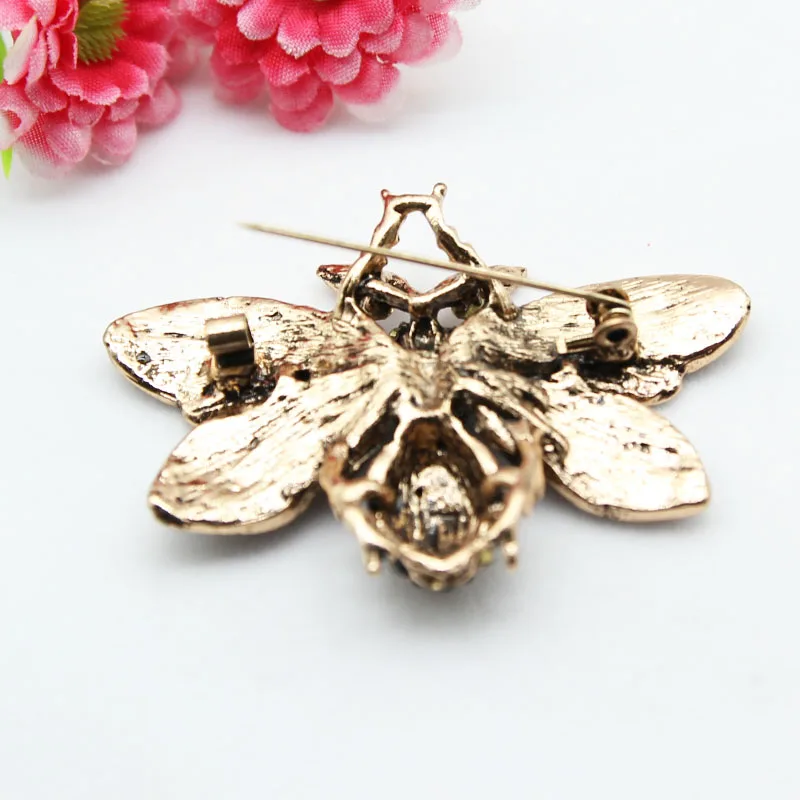 vintage Cute Bee Fly Insect Brooches Women Kids Girls Clothes Accessories Gold-color Animal Brooch Jewelry Party Gifts broche | Украшения и