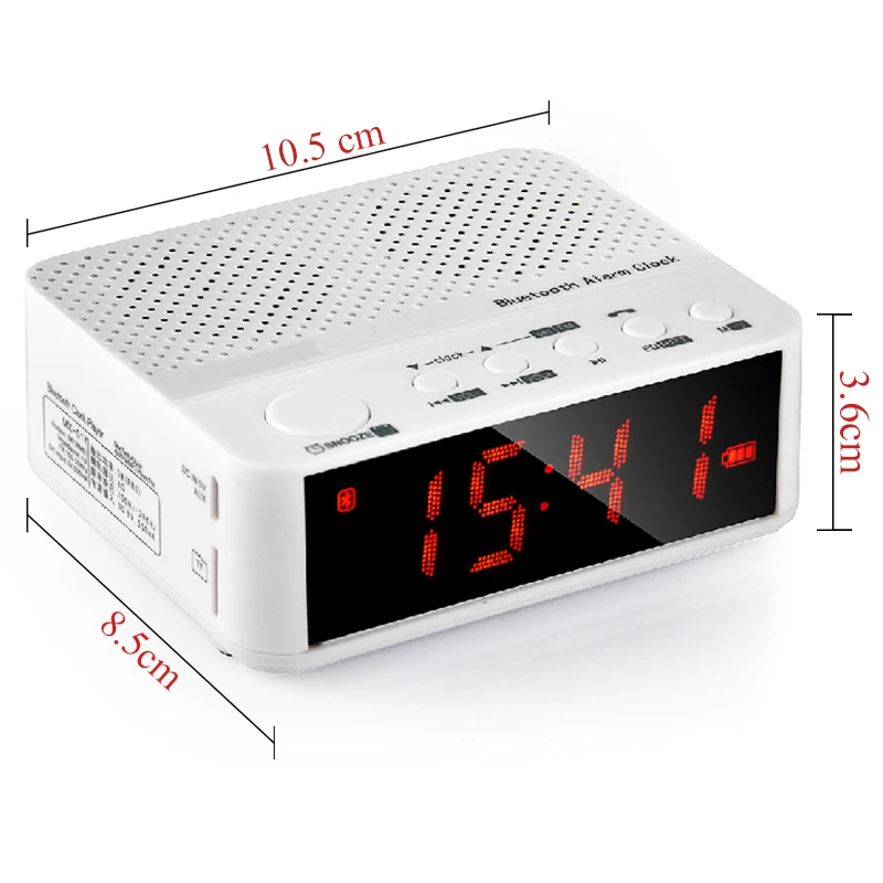 Noyazu Bluetooth Беспроводной Динамик со светодиодной Дисплей Будильник FM Радио