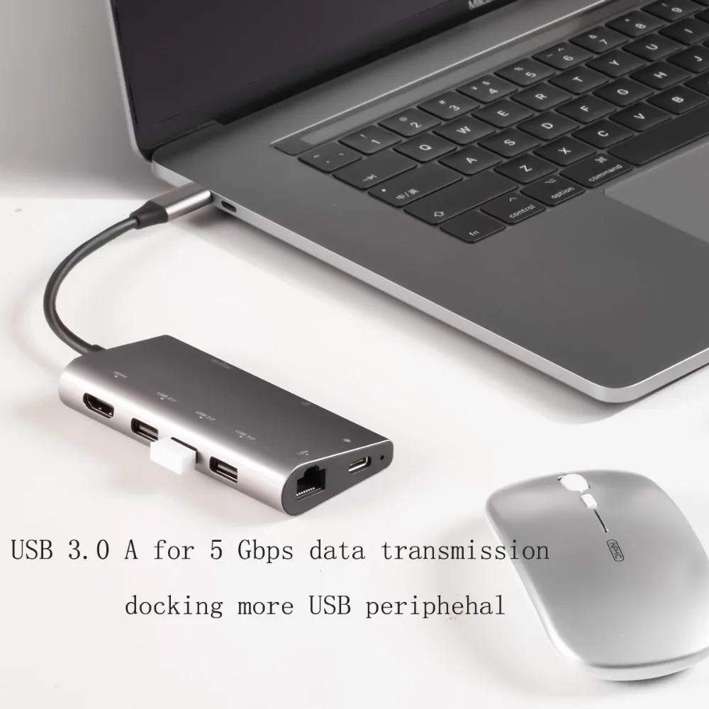 USB C к HDMI Gigabit Ethernet адаптер для MacBook Pro/Air 2018 HP Dell Lenovo Thinkpad Sureface Book 2 Acer ноутбук док