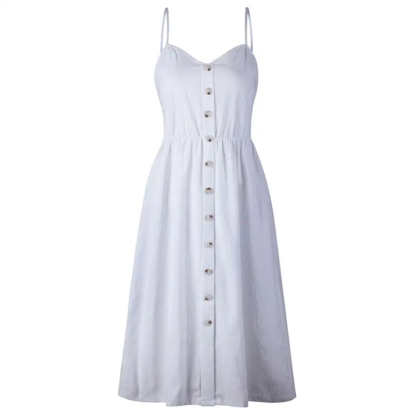 Новые кнопки печати с открытыми плечами платье женское сексуальное без рукавов