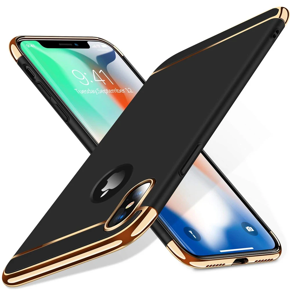 Чехол для iPhone X серии блокировки 3 в 1 гибридный жесткий пластиковый Ультратонкий