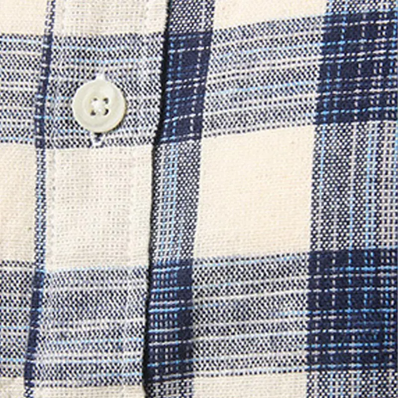 

Men's Button-down Collar Shirt Smart Casual Business Standard-fit Long-sleeve Summer Solid Cotton Gingham Shirts