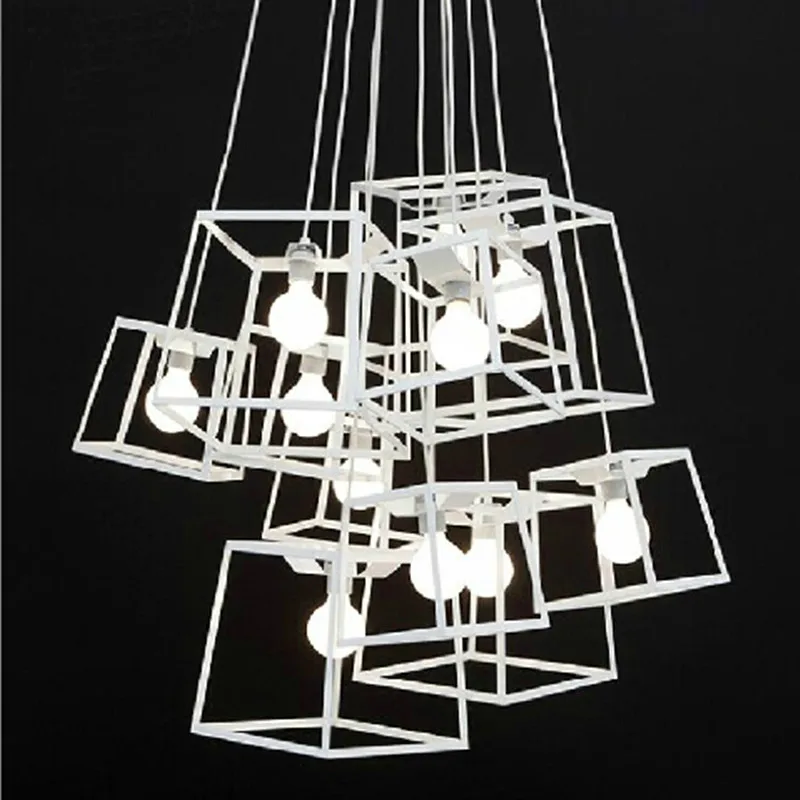 Современный кубический ящик рамка подвесной светильник s геометрические