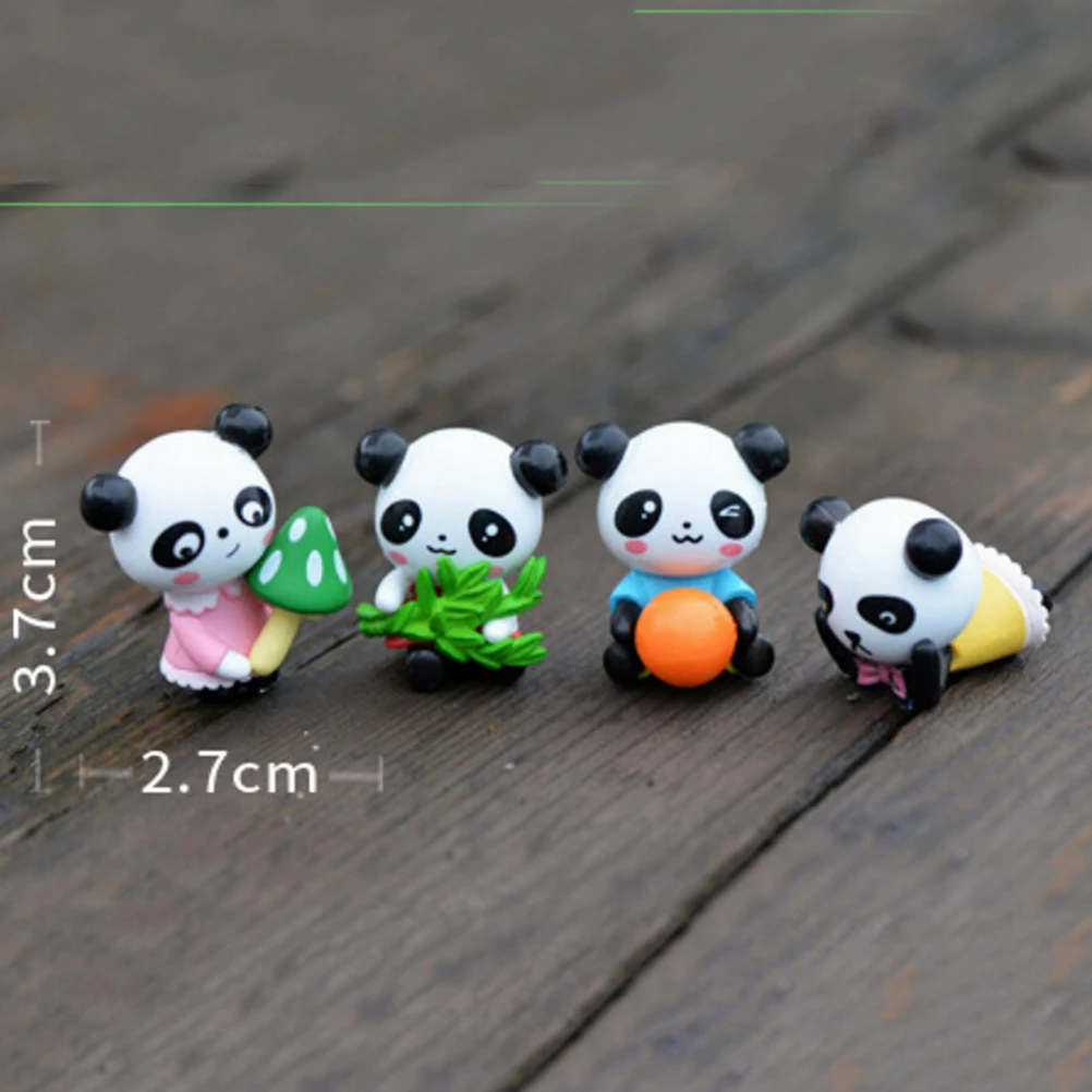 4 шт./лот мини панда Фея Сад миниатюрные гномы мох террариумы смолы ремесла