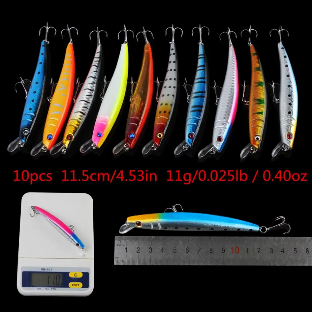 20 шт./лот набор рыболовных приманок Minnow 2 модели 9 5 см/11 см 6 # крючки жесткие