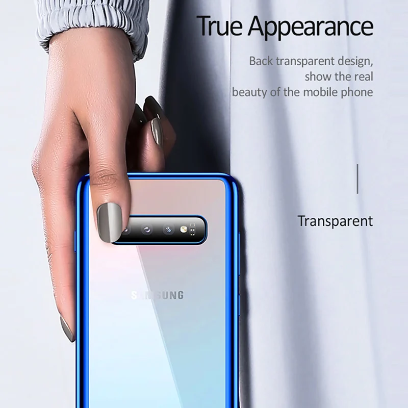 Прозрачный защитный чехол USAMS для samsung Galaxy S10 Plus прозрачная задняя крышка полная