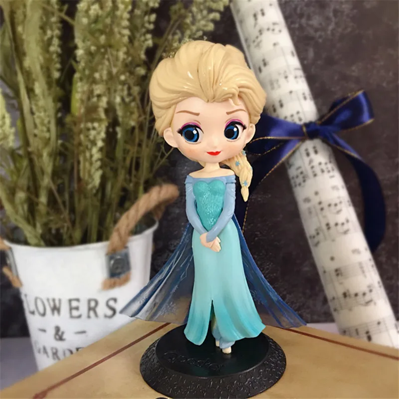 Elsa-Black Белоснежка Маленькая Принцесса Русалочка Алиса торт топперы для девочек день рождения праздничное украшение торта фигурка игрушки Tinkerbell фигурка куклы - Цвет: Elsa-Black